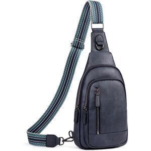 Women Blue Imported Faux Leather Unique Sling Cross Body Backpack